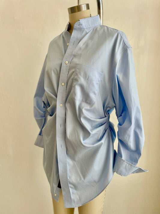 Blue Ruched Long Sleeve