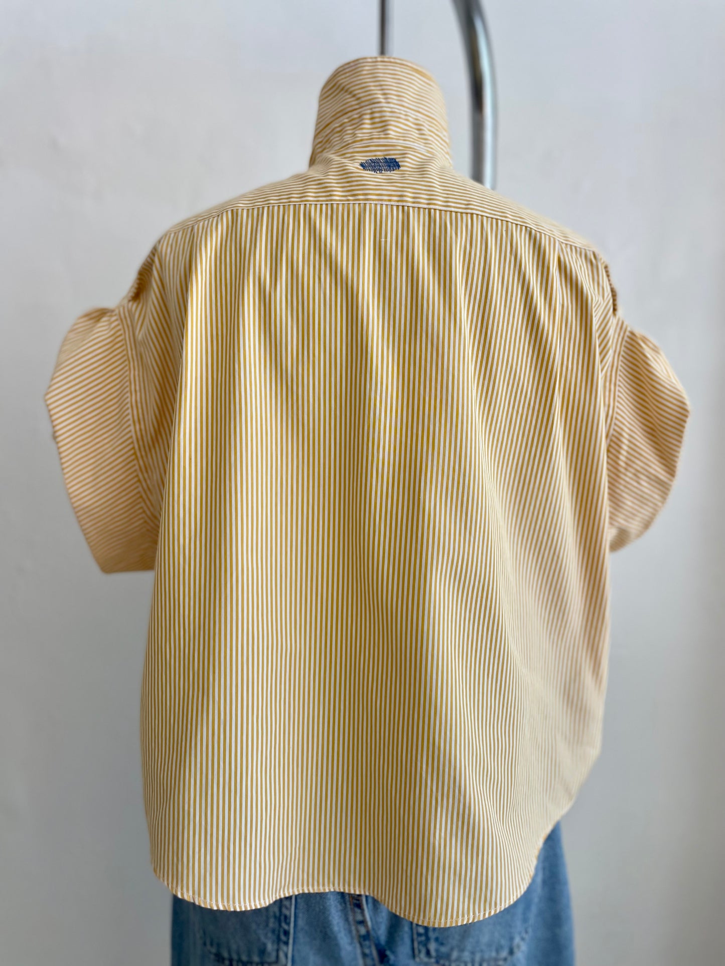 Saffron Stripe Short Sleeve Crop