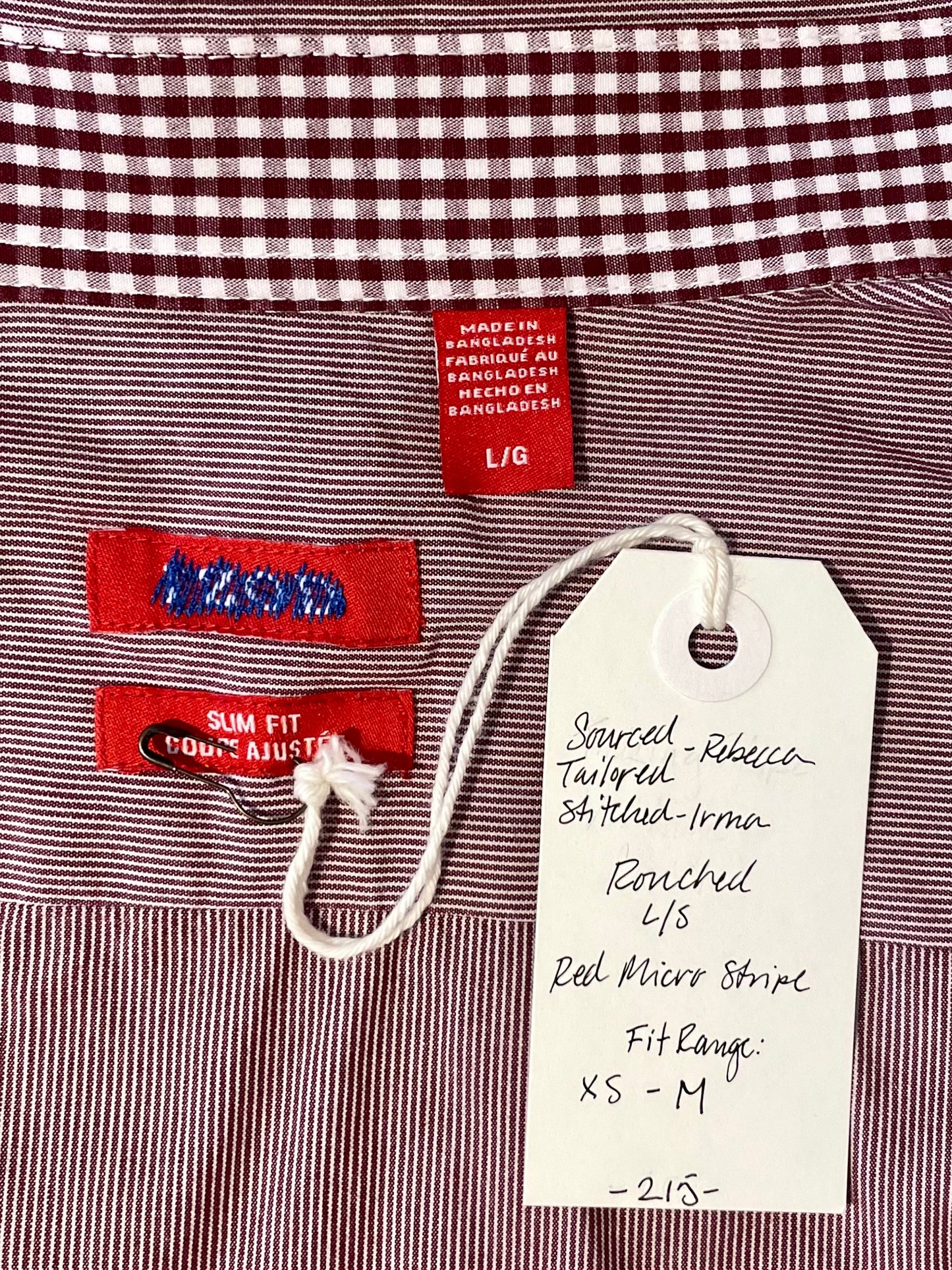 Red and White Striped Flange Long Sleeve