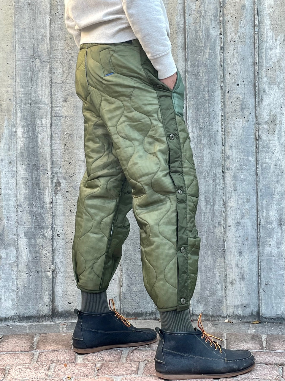 Quilted Surplus Button Pants
