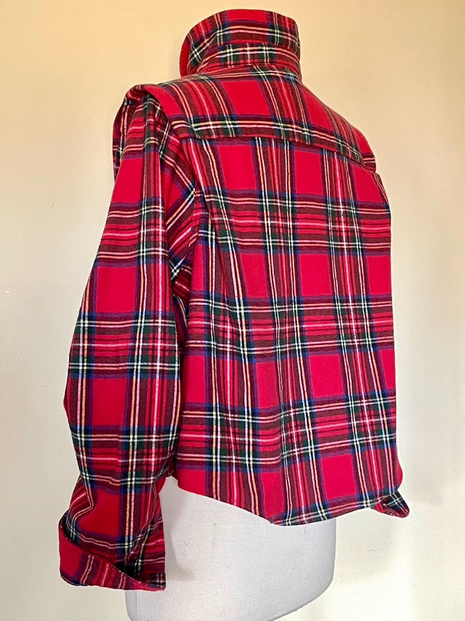 Red Flannel Long Sleeve Crop