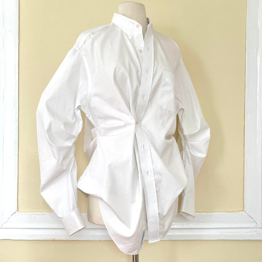 White Ruched Long Sleeve