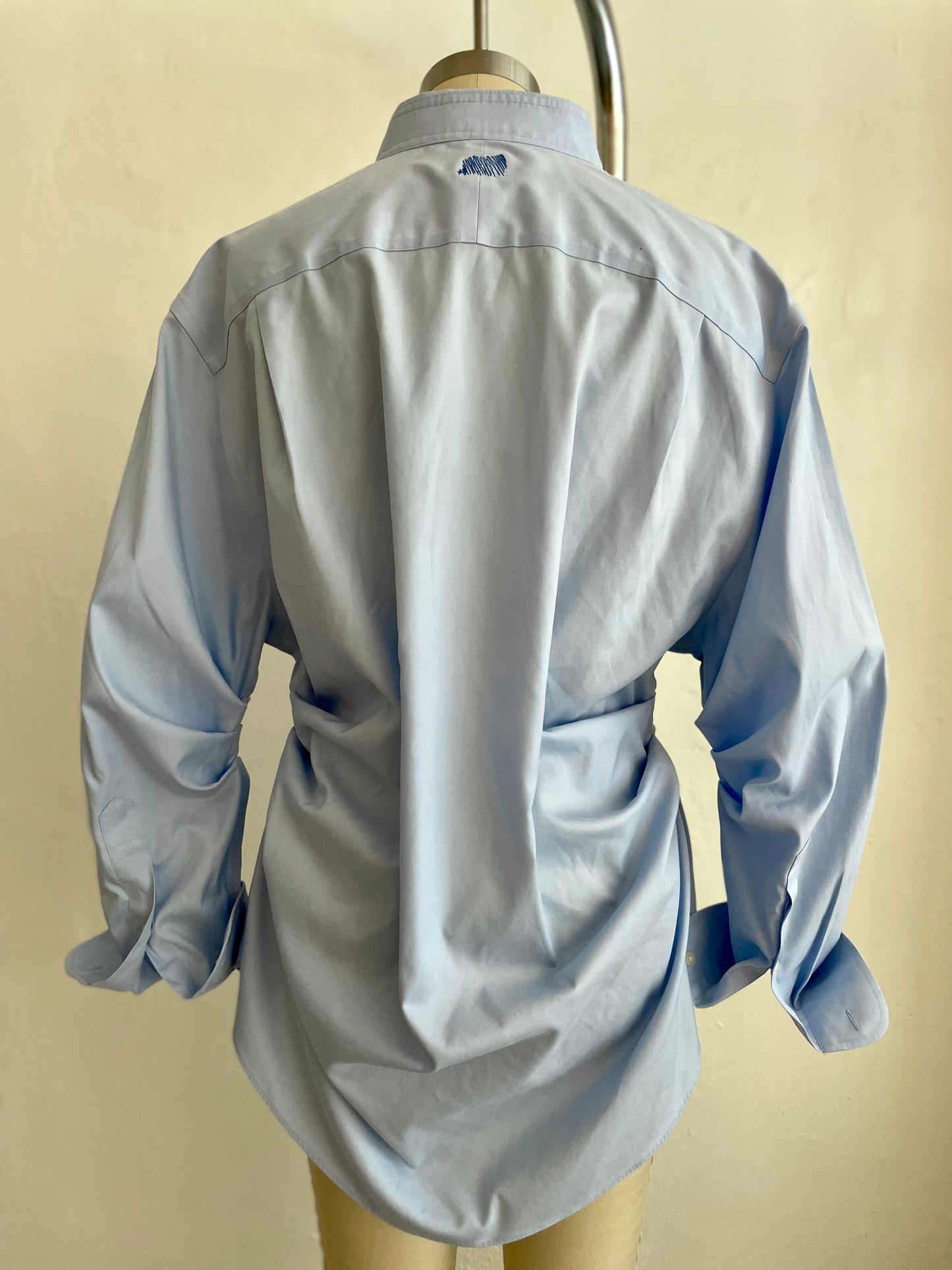 Blue Rouched Long Sleeve