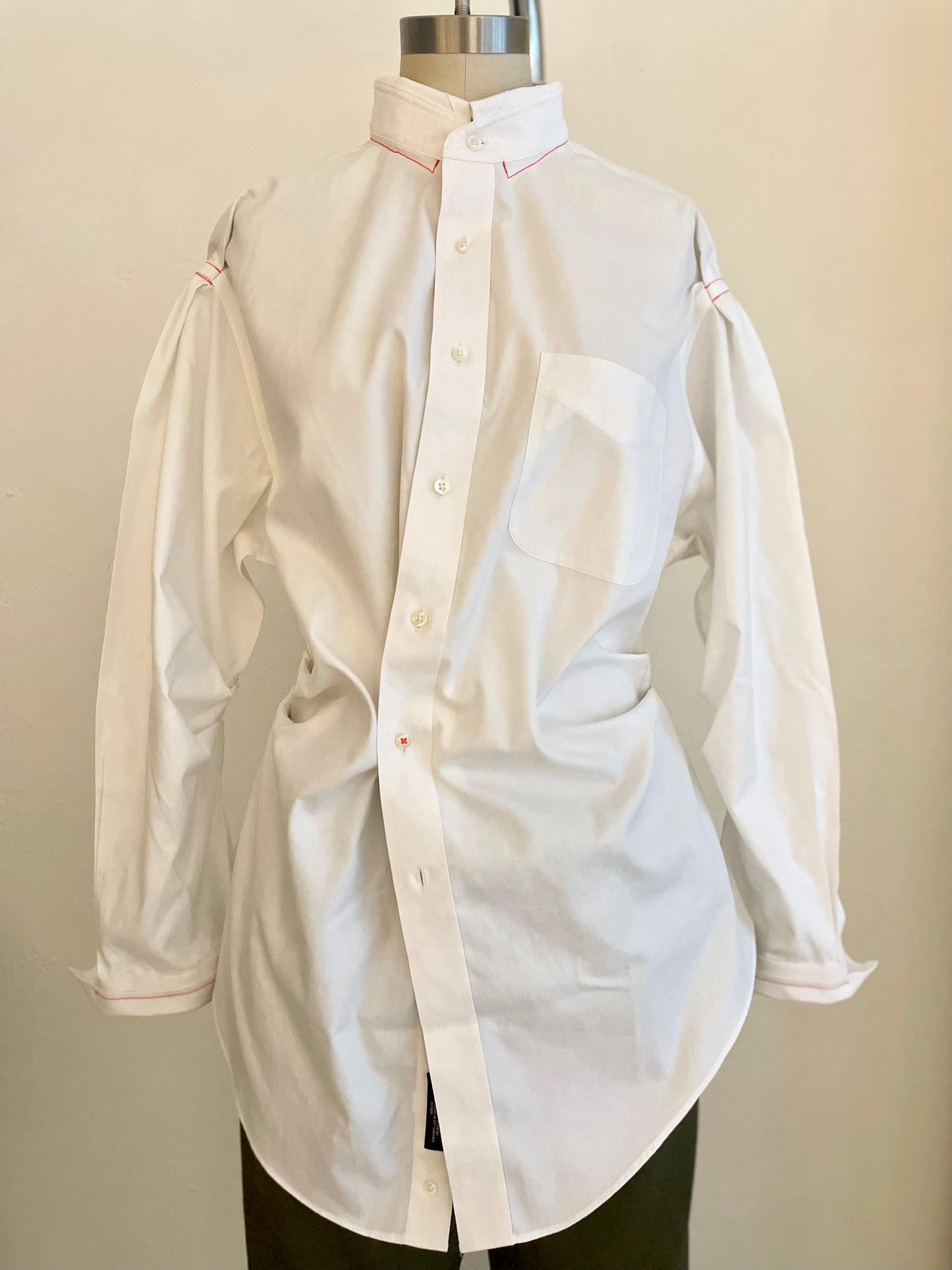 White Rouched Long Sleeve
