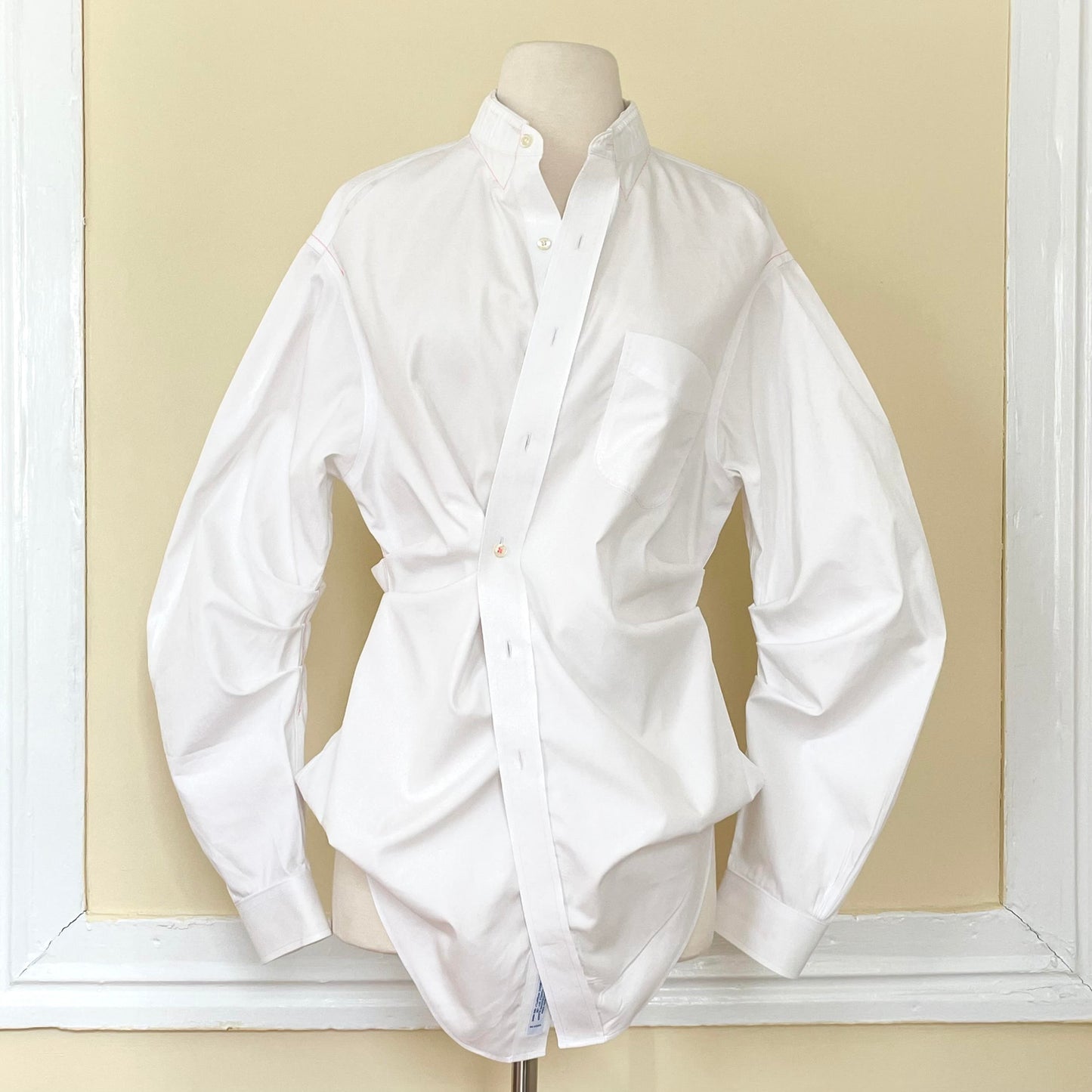 White Ruched Long Sleeve