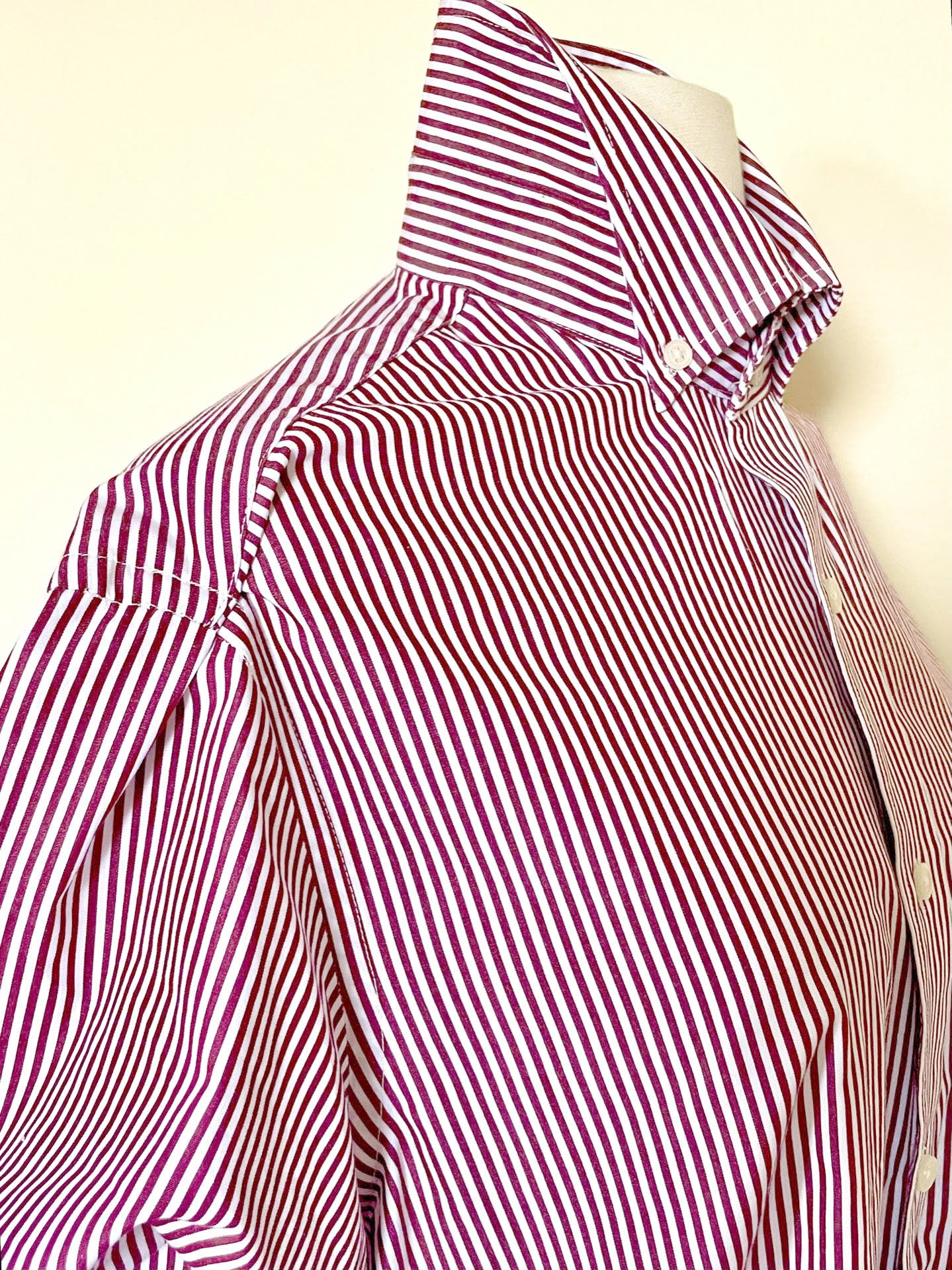 Red and White Poplin Long Sleeve